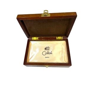Vintage Colibri Quartz Wooden Box With Lid Lined Gift Box‎ Jewelry Storage